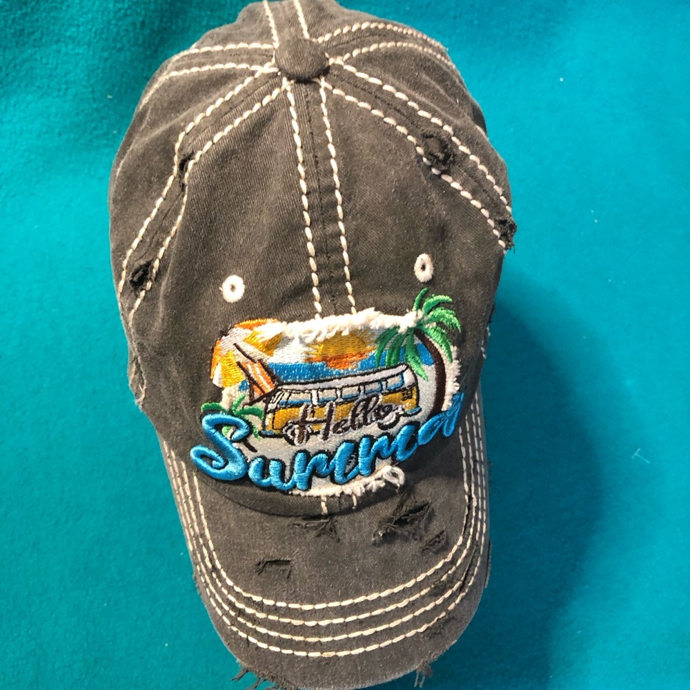 4350 District “Hello Summer” Trucker Baseball Cap w Embroidered Patch